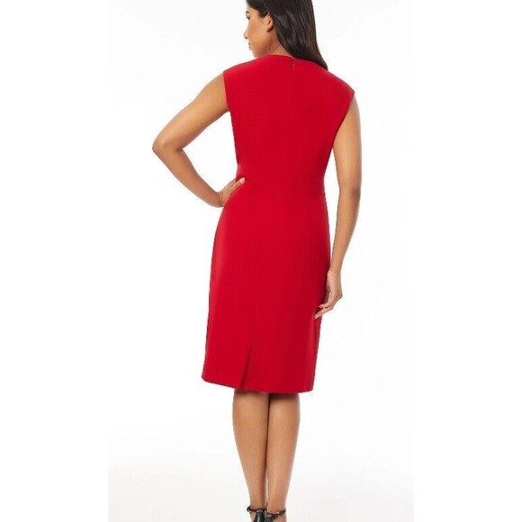 KASPER RED CAREER SHEATH DRESS SIZE 16 A LINE - Picture 2 of 3